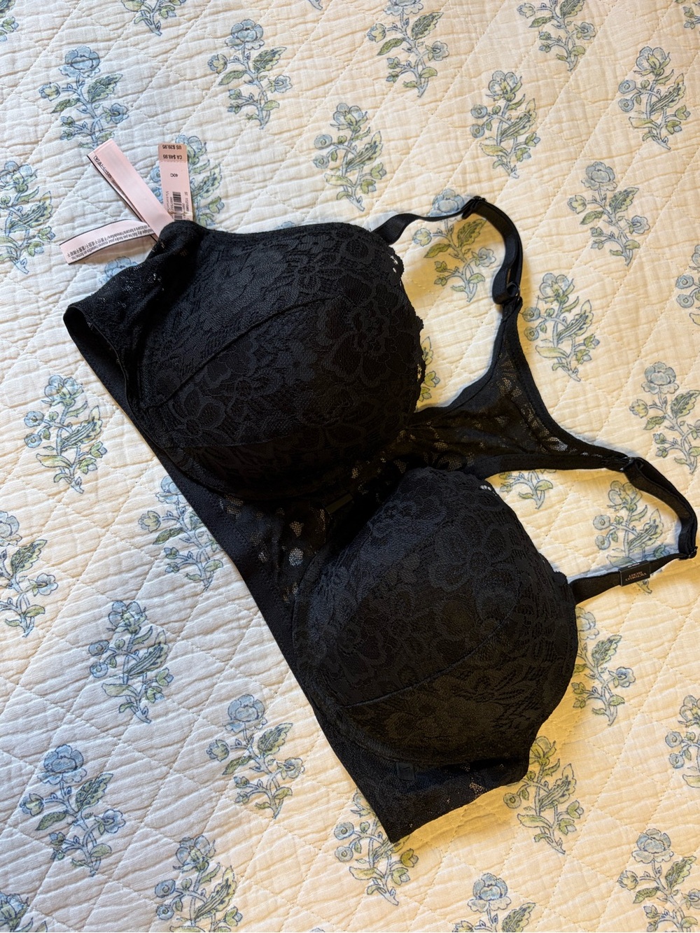Victoria's Secret Black Lace Racerback Push-Up Bra - Picture 3 of 6